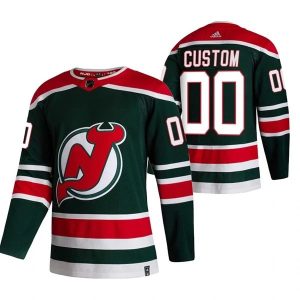 New Jersey Devils Trikot Benutzerdefinierte 2022 Reverse Retro Grün Authentic